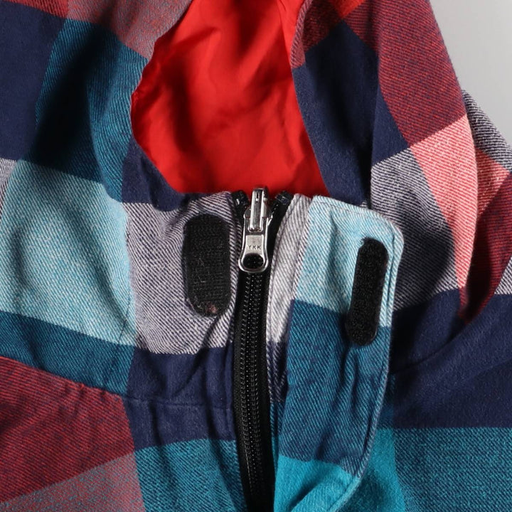 2000'S Nike Check Pattern Reversible Anorak Parka, Cotton Blouson, Men's Size L cotton multicolor Vintage Second Hand