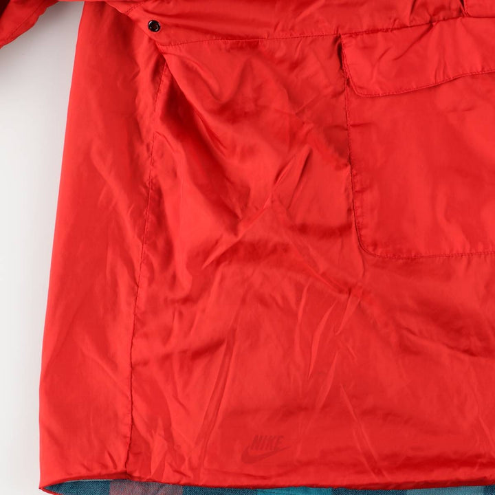 2000'S Nike Check Pattern Reversible Anorak Parka, Cotton Blouson, Men's Size L cotton multicolor Vintage Second Hand