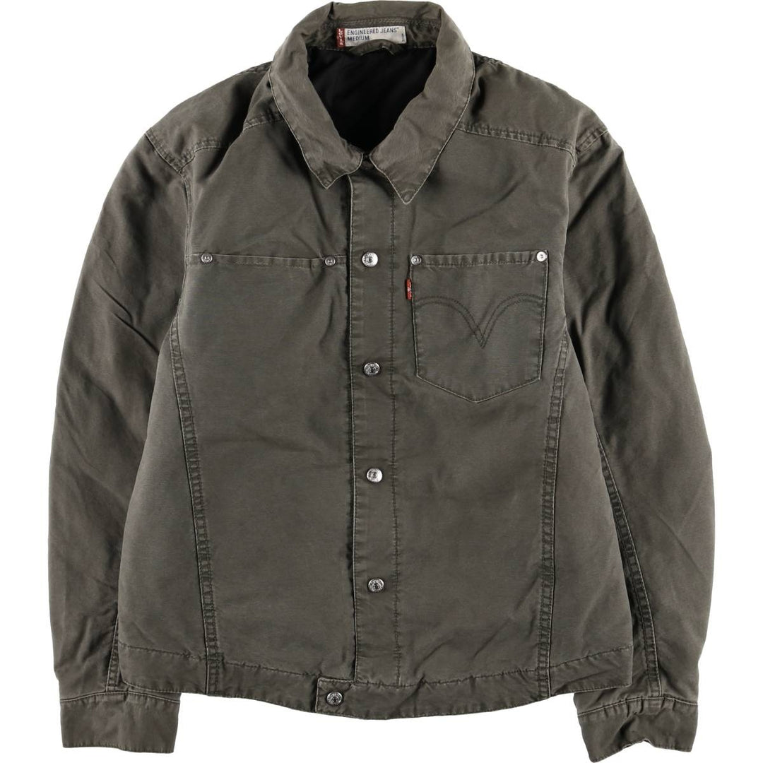 2000'S Levi's Engineered Jacket 70100-2981, Euro Model, Draped, Padded, Men's Size Medium cotton Khaki type Vintage Second Hand