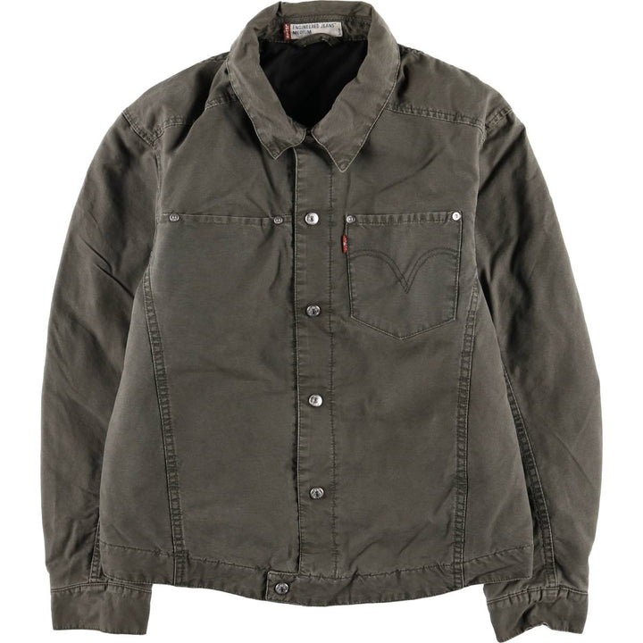 2000'S Levi's Engineered Jacket 70100-2981, Euro Model, Draped, Padded, Men's Size Medium cotton Khaki type Vintage Second Hand