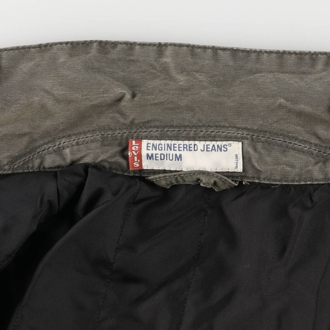 2000'S Levi's Engineered Jacket 70100-2981, Euro Model, Draped, Padded, Men's Size Medium cotton Khaki type Vintage Second Hand