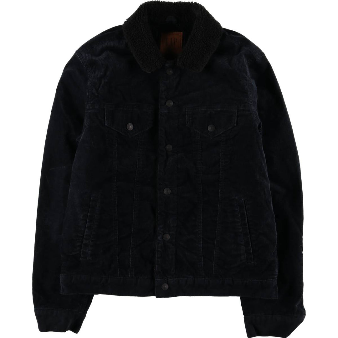 GAP DENIM Trucker Jacket, Corduroy Boa Jacket, Men's Size M cotton navy blue type Vintage Second Hand