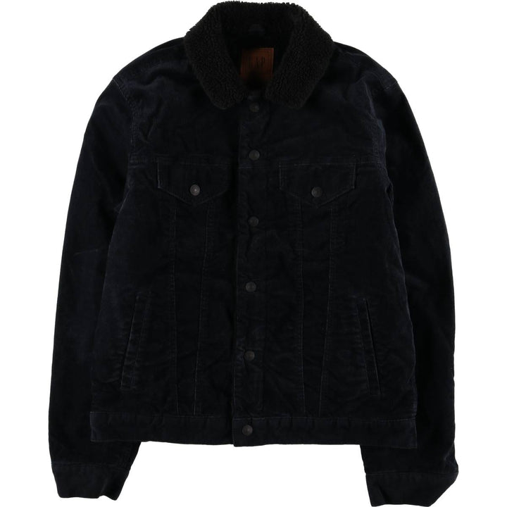 GAP DENIM Trucker Jacket, Corduroy Boa Jacket, Men's Size M cotton navy blue type Vintage Second Hand