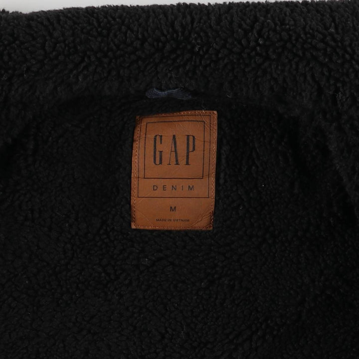 GAP DENIM Trucker Jacket, Corduroy Boa Jacket, Men's Size M cotton navy blue type Vintage Second Hand