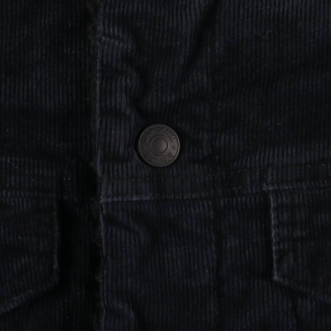 GAP DENIM Trucker Jacket, Corduroy Boa Jacket, Men's Size M cotton navy blue type Vintage Second Hand