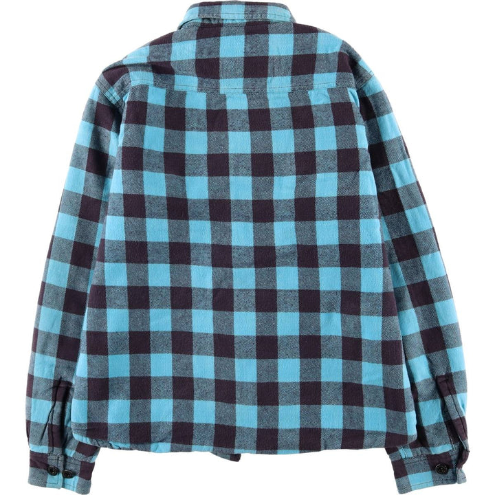Stussy buffalo check padded puffer jacket, men's size M cotton blue type Vintage Second Hand