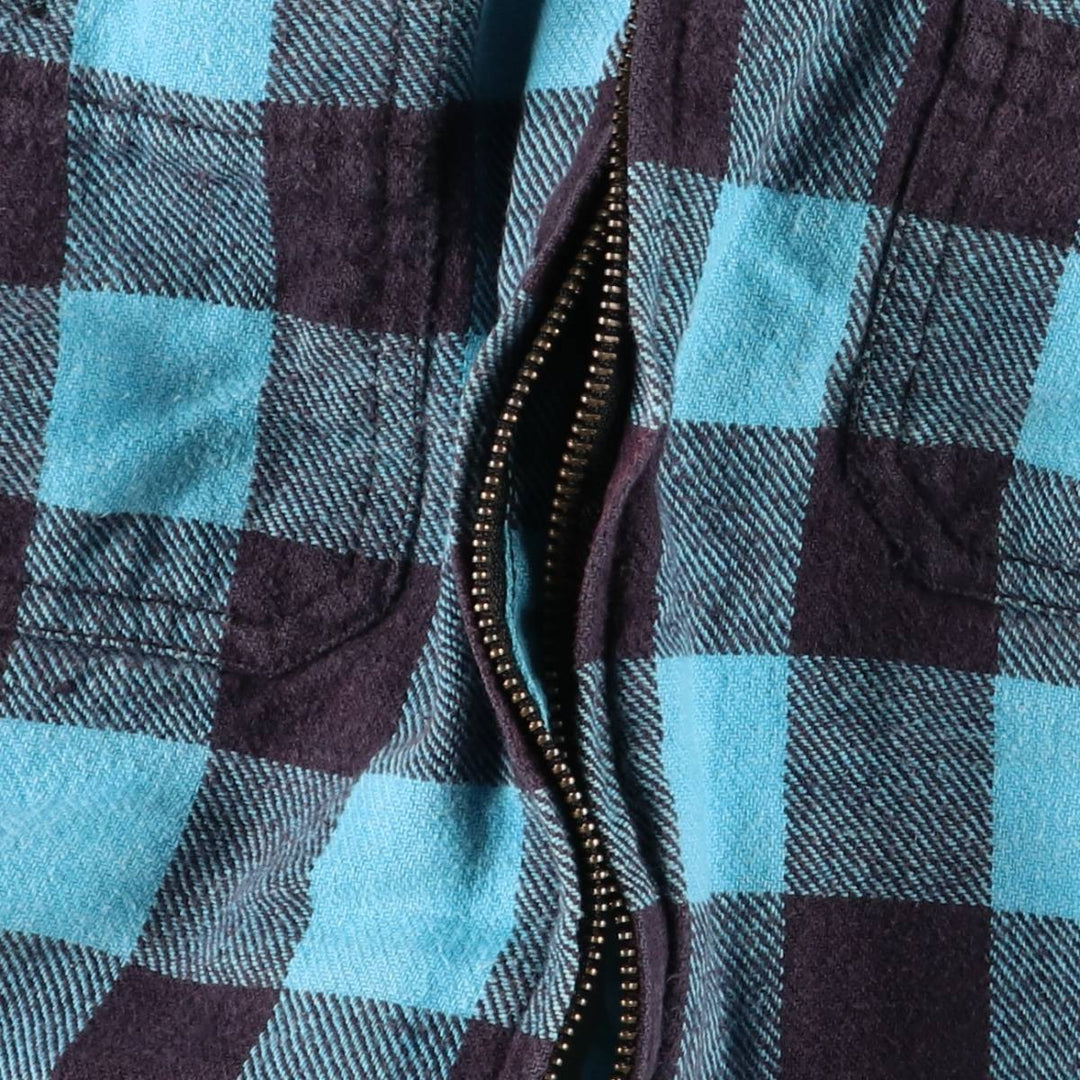 Stussy buffalo check padded puffer jacket, men's size M cotton blue type Vintage Second Hand