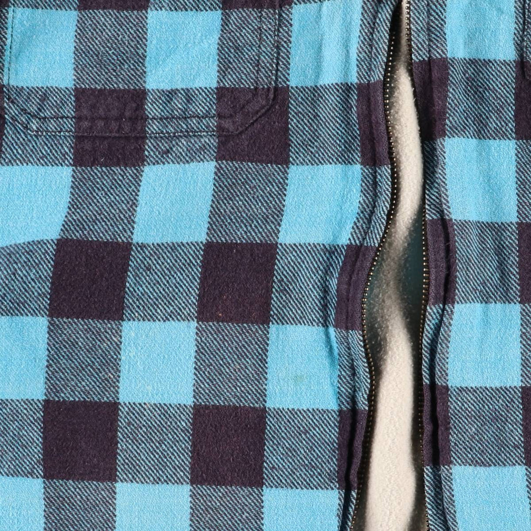 Stussy buffalo check padded puffer jacket, men's size M cotton blue type Vintage Second Hand