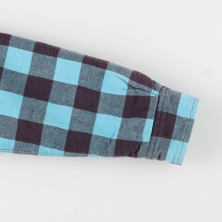 Stussy buffalo check padded puffer jacket, men's size M cotton blue type Vintage Second Hand