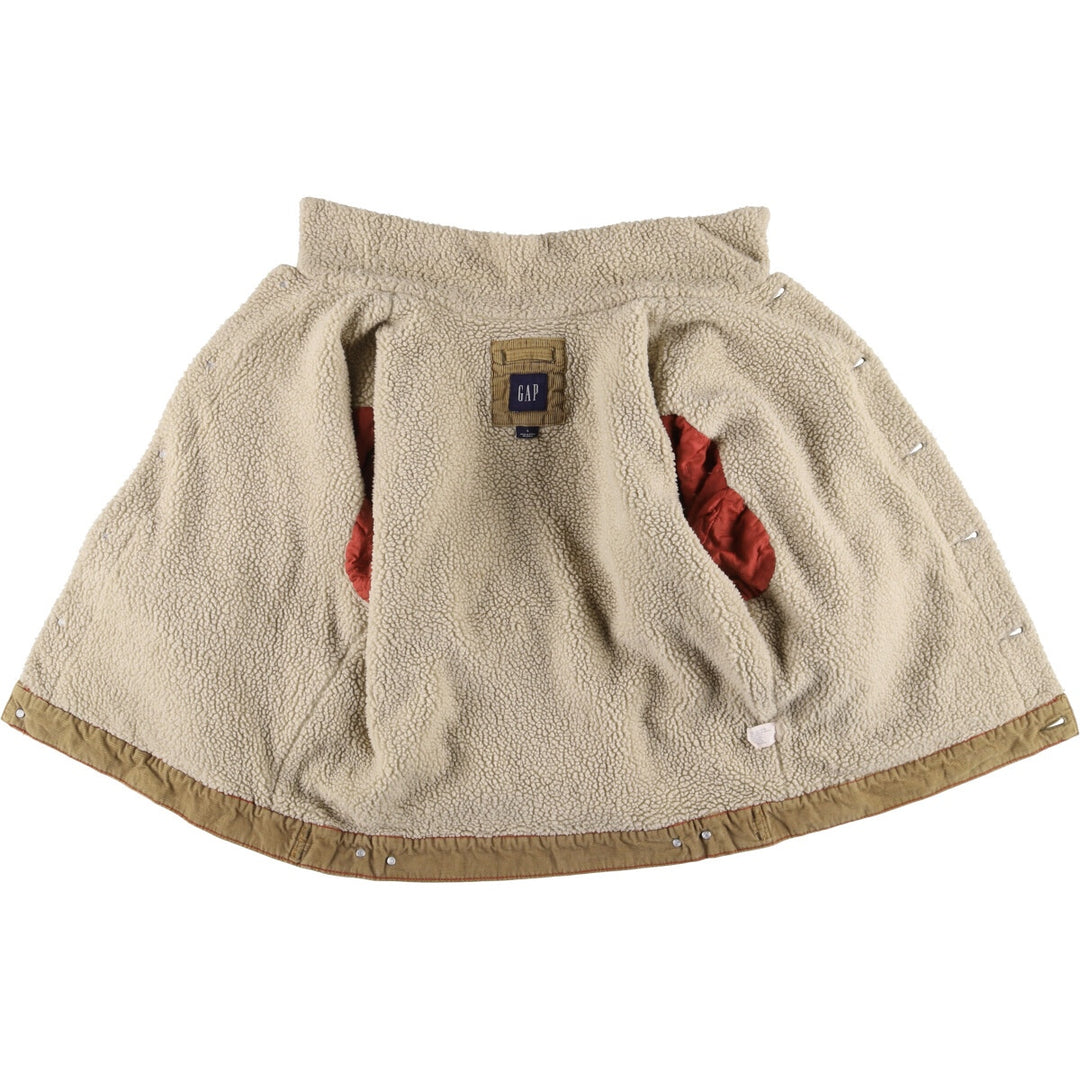 GAP Trucker Jacket, Corduroy Boa Jacket, Men's Size L cotton ocher yellow type Vintage Second Hand