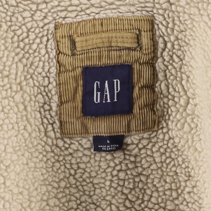 GAP Trucker Jacket, Corduroy Boa Jacket, Men's Size L cotton ocher yellow type Vintage Second Hand