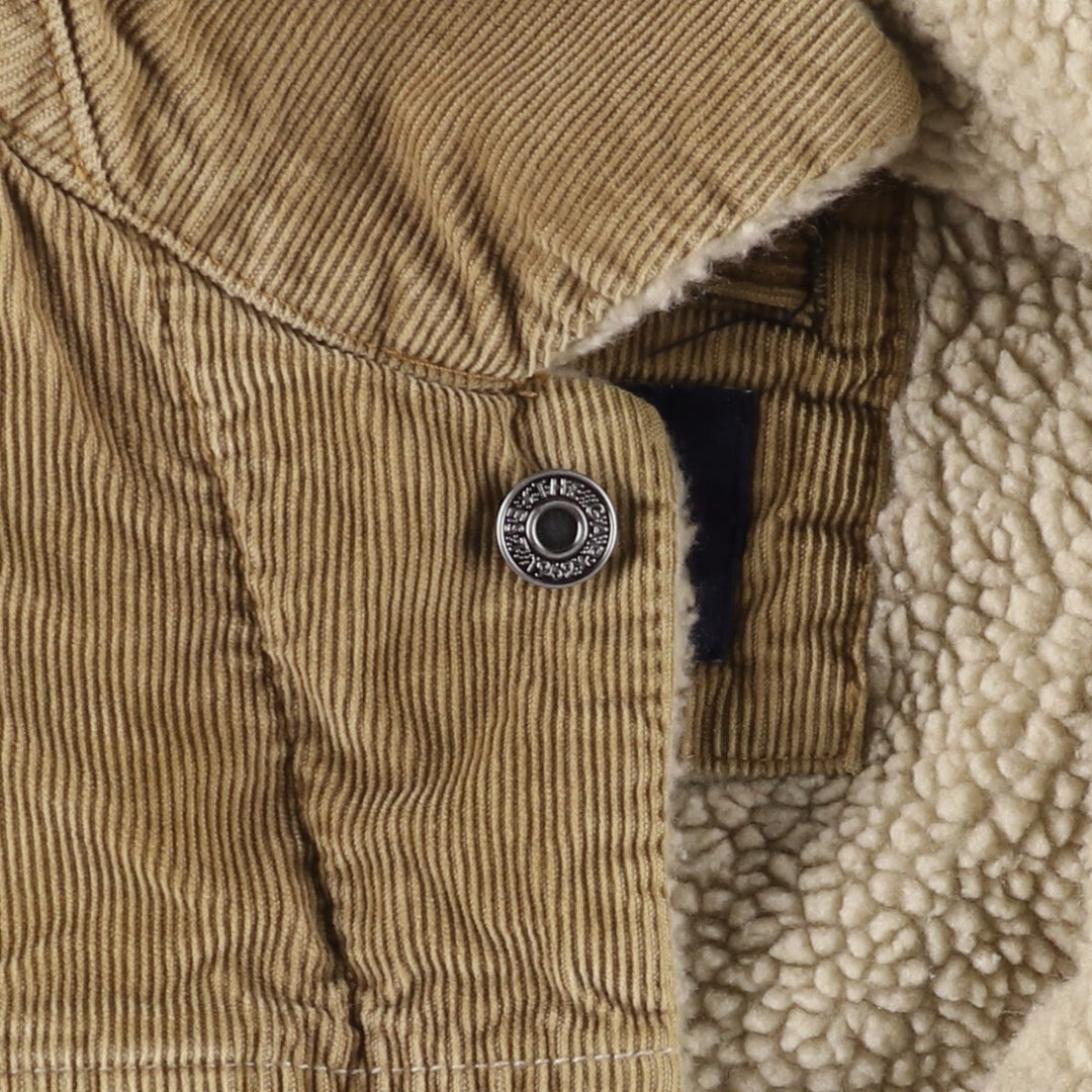 GAP Trucker Jacket, Corduroy Boa Jacket, Men's Size L cotton ocher yellow type Vintage Second Hand
