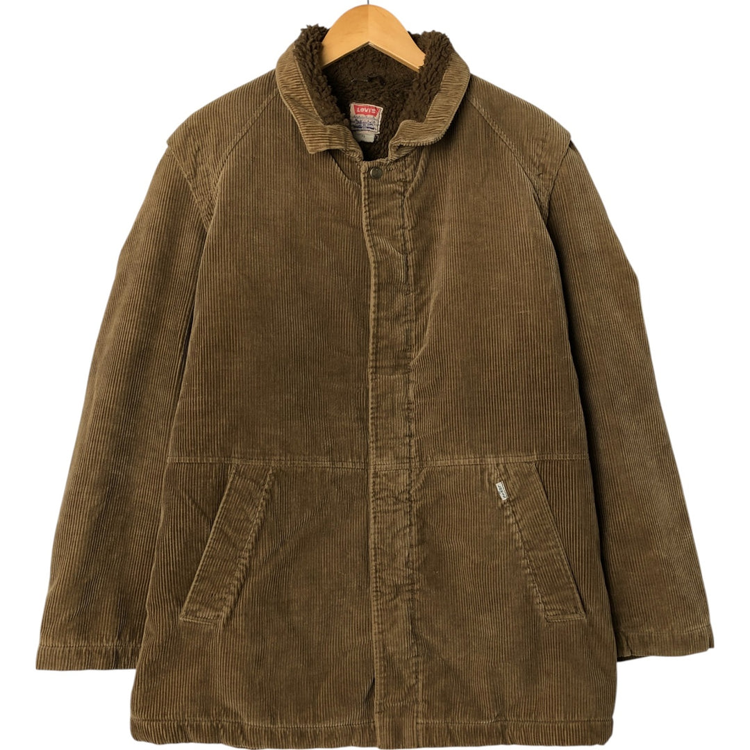 Levi's Padded Corduroy Jacket, Made in Italy, Men's Size L cotton brown type Vintage Second Hand
