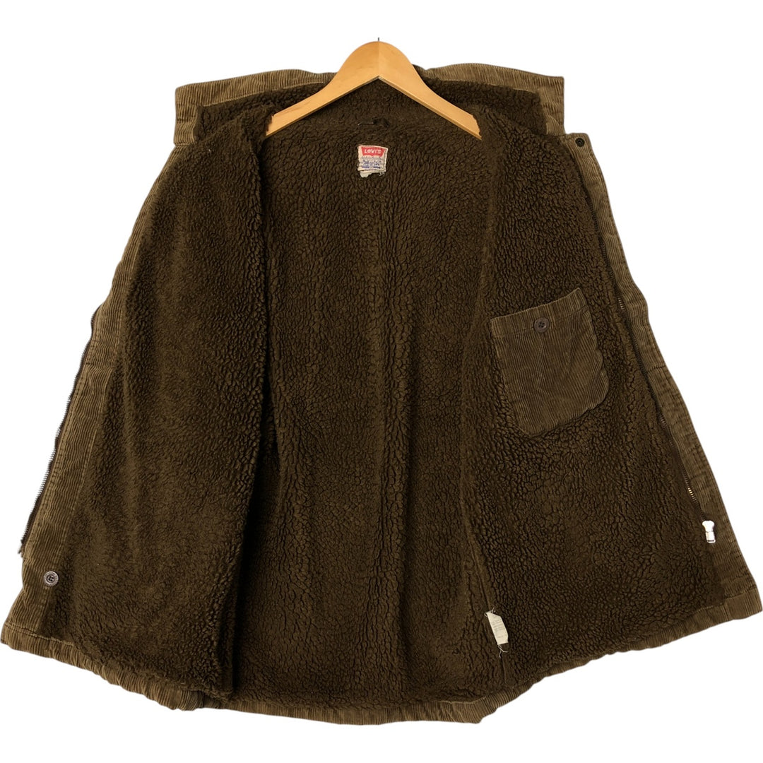 Levi's Padded Corduroy Jacket, Made in Italy, Men's Size L cotton brown type Vintage Second Hand