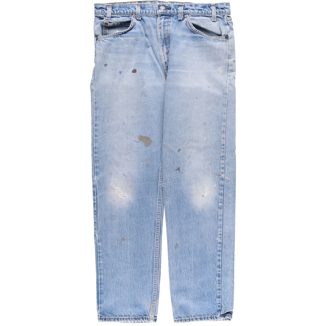 80'S Levi's 20505-0217 Painted Orange Tab Tapered Denim Pants Made in USA Men's W35 Vintage unclear blue type Vintage Second Hand