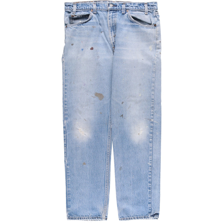 80'S Levi's 20505-0217 Painted Orange Tab Tapered Denim Pants Made in USA Men's W35 Vintage unclear blue type Vintage Second Hand