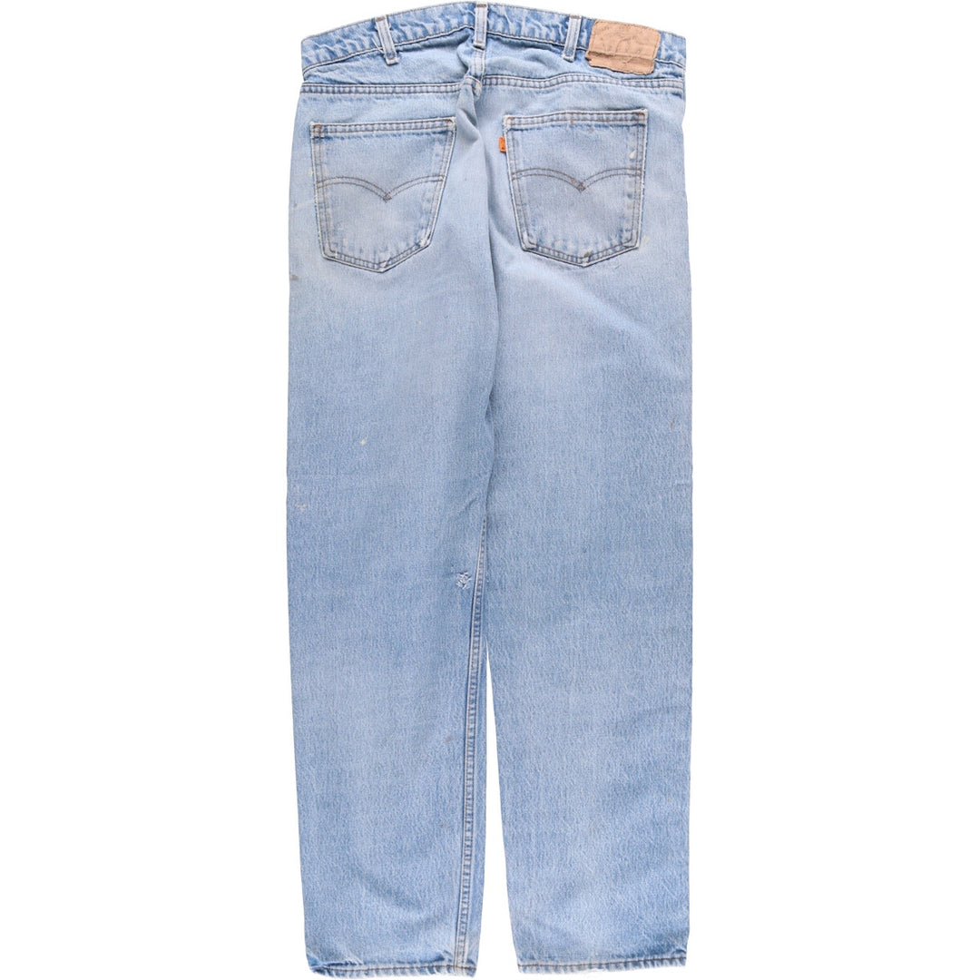 80'S Levi's 20505-0217 Painted Orange Tab Tapered Denim Pants Made in USA Men's W35 Vintage unclear blue type Vintage Second Hand