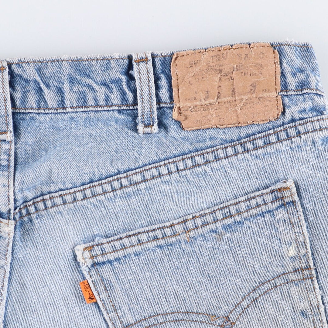 80'S Levi's 20505-0217 Painted Orange Tab Tapered Denim Pants Made in USA Men's W35 Vintage unclear blue type Vintage Second Hand