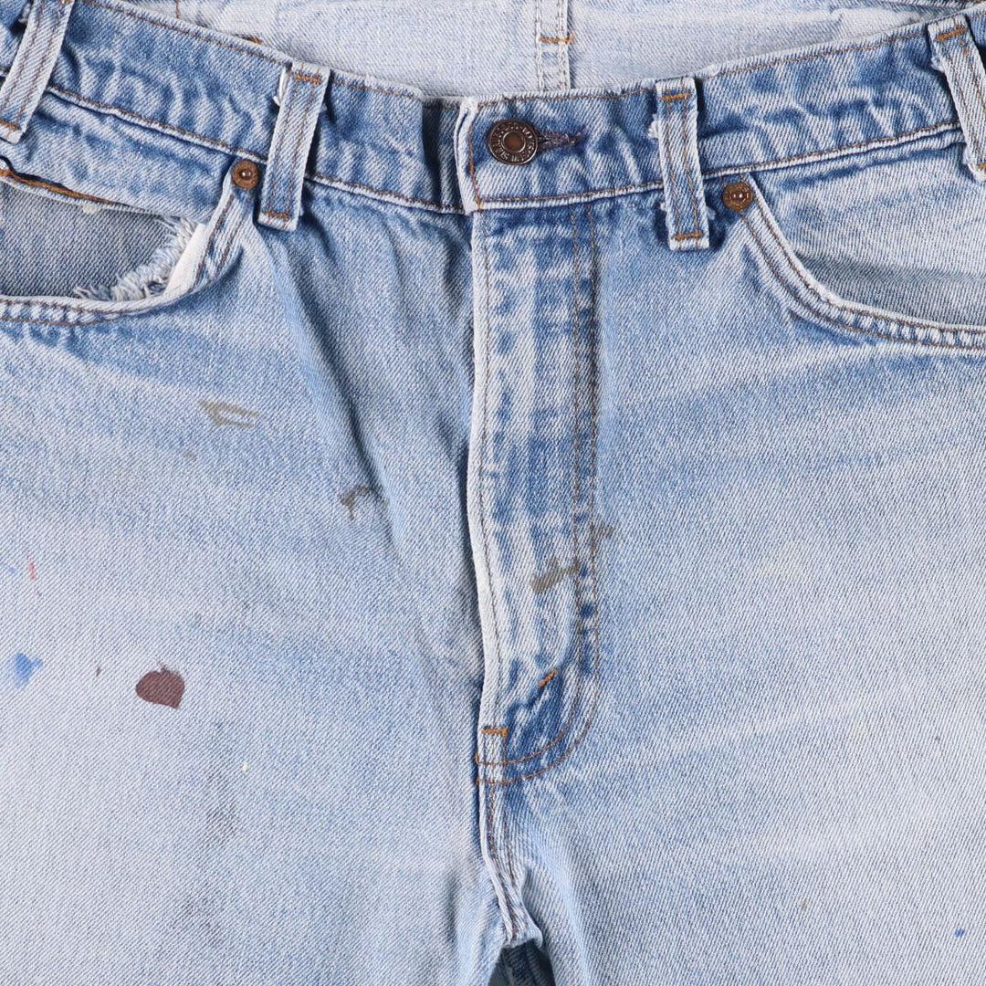 80'S Levi's 20505-0217 Painted Orange Tab Tapered Denim Pants Made in USA Men's W35 Vintage unclear blue type Vintage Second Hand