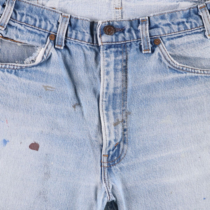 80'S Levi's 20505-0217 Painted Orange Tab Tapered Denim Pants Made in USA Men's W35 Vintage unclear blue type Vintage Second Hand