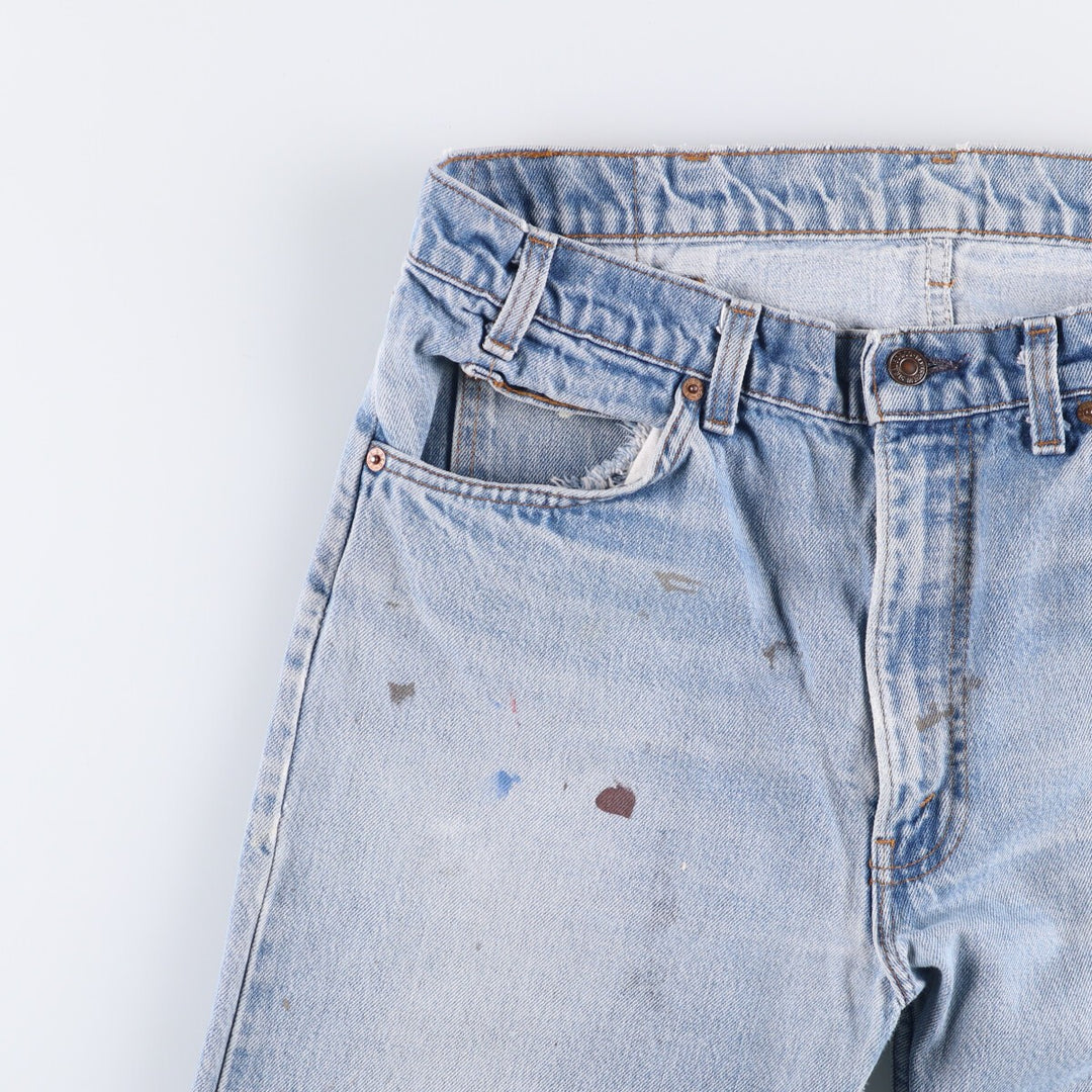 80'S Levi's 20505-0217 Painted Orange Tab Tapered Denim Pants Made in USA Men's W35 Vintage unclear blue type Vintage Second Hand