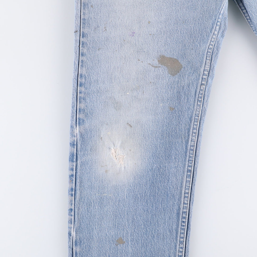 80'S Levi's 20505-0217 Painted Orange Tab Tapered Denim Pants Made in USA Men's W35 Vintage unclear blue type Vintage Second Hand