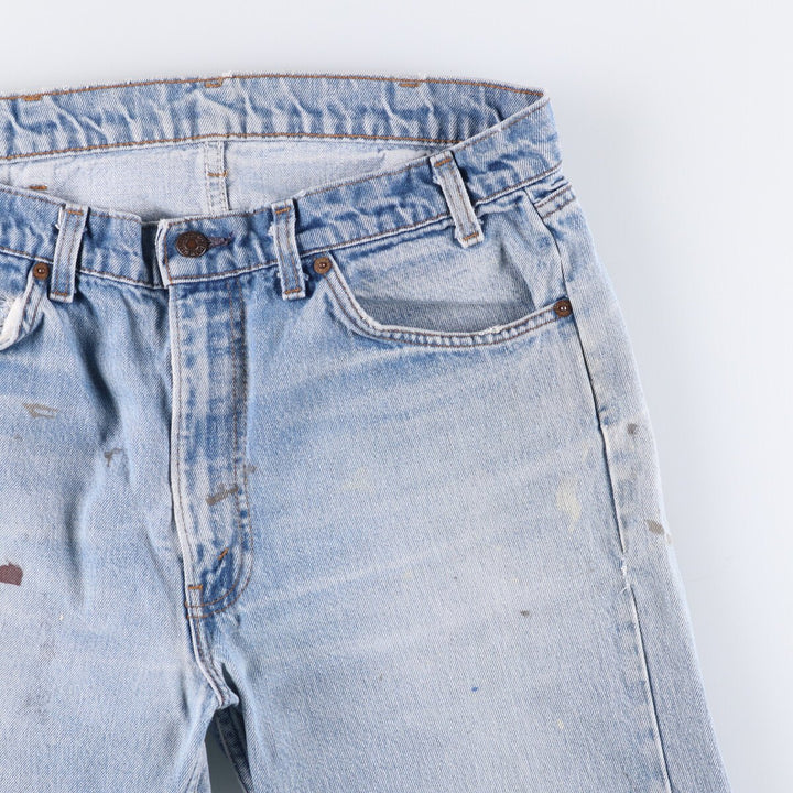 80'S Levi's 20505-0217 Painted Orange Tab Tapered Denim Pants Made in USA Men's W35 Vintage unclear blue type Vintage Second Hand