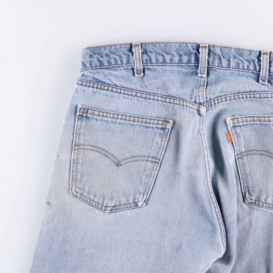 80'S Levi's 20505-0217 Painted Orange Tab Tapered Denim Pants Made in USA Men's W35 Vintage unclear blue type Vintage Second Hand