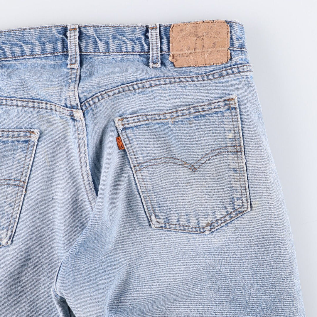 80'S Levi's 20505-0217 Painted Orange Tab Tapered Denim Pants Made in USA Men's W35 Vintage unclear blue type Vintage Second Hand