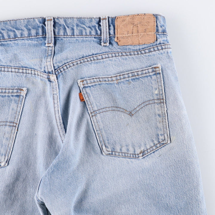 80'S Levi's 20505-0217 Painted Orange Tab Tapered Denim Pants Made in USA Men's W35 Vintage unclear blue type Vintage Second Hand