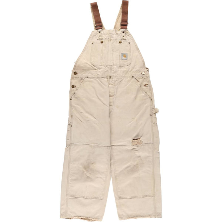 Carhartt Double Knee Duck Overalls, Made in USA, Men's, W37 equivalent cotton Beige type Vintage Second Hand