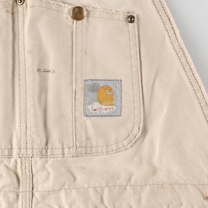 Carhartt Double Knee Duck Overalls, Made in USA, Men's, W37 equivalent cotton Beige type Vintage Second Hand