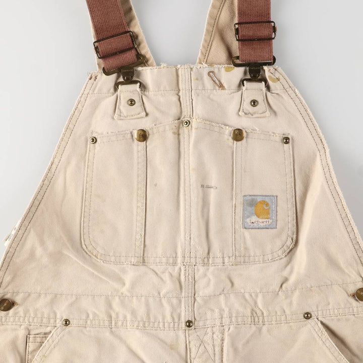 Carhartt Double Knee Duck Overalls, Made in USA, Men's, W37 equivalent cotton Beige type Vintage Second Hand