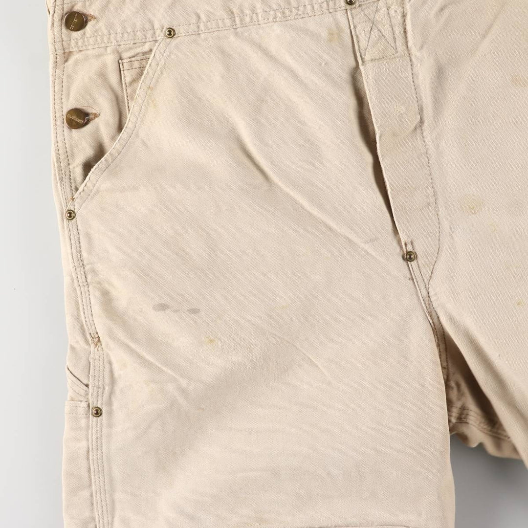 Carhartt Double Knee Duck Overalls, Made in USA, Men's, W37 equivalent cotton Beige type Vintage Second Hand
