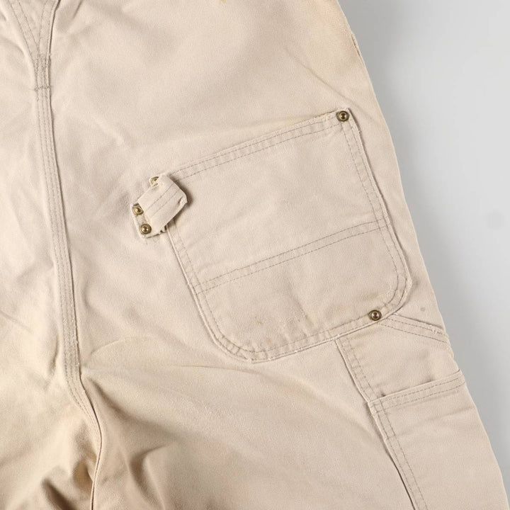 Carhartt Double Knee Duck Overalls, Made in USA, Men's, W37 equivalent cotton Beige type Vintage Second Hand