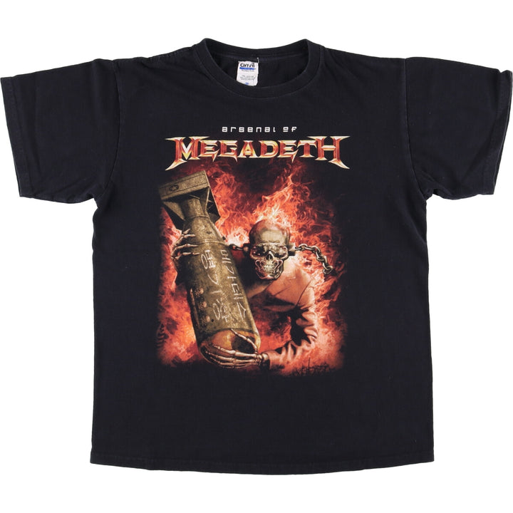 Anvil MEGADETH Skull Pattern Band T-shirt, Men's M size cotton black type Vintage Second Hand