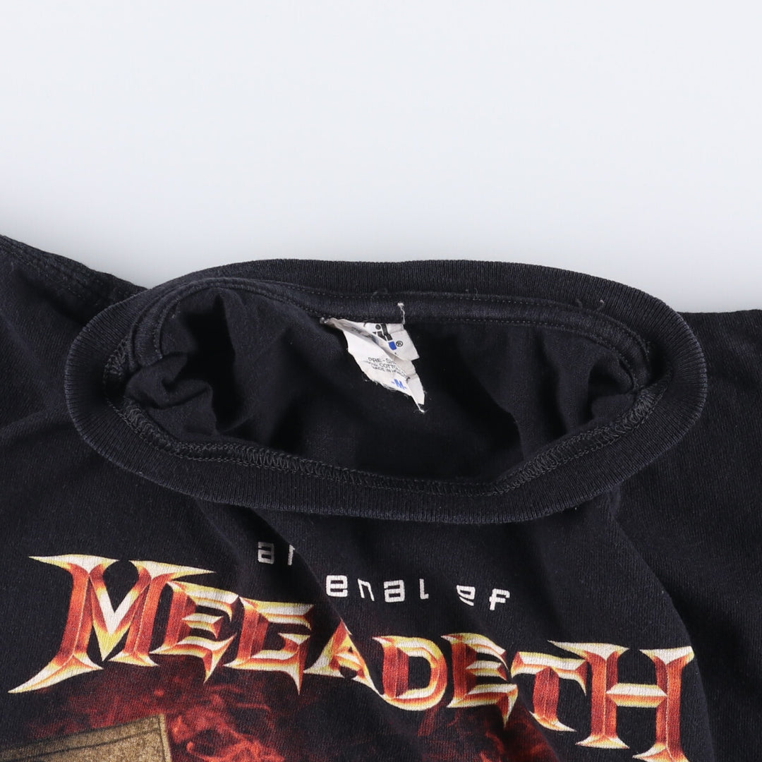 Anvil MEGADETH Skull Pattern Band T-shirt, Men's M size cotton black type Vintage Second Hand