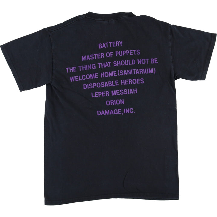 Gildan Metallica Band T-Shirt, Men's Size S, Double-sided Print cotton black type Vintage Second Hand
