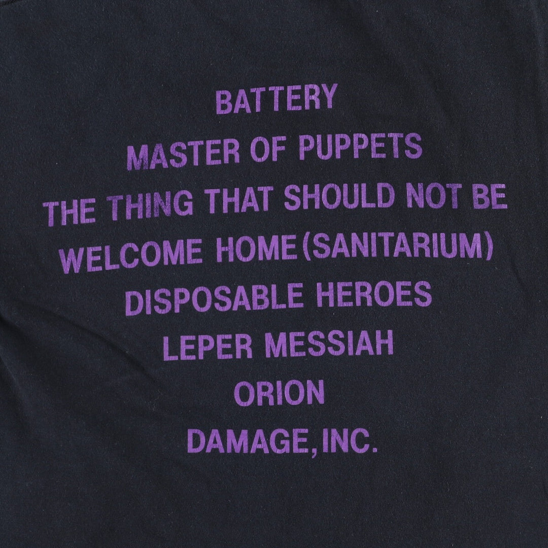 Gildan Metallica Band T-Shirt, Men's Size S, Double-sided Print cotton black type Vintage Second Hand