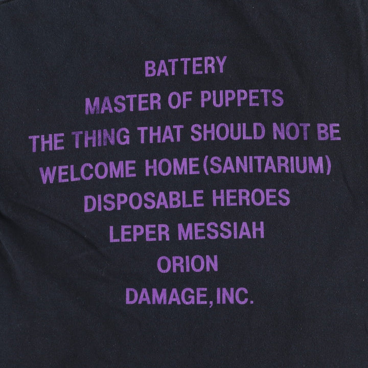 Gildan Metallica Band T-Shirt, Men's Size S, Double-sided Print cotton black type Vintage Second Hand