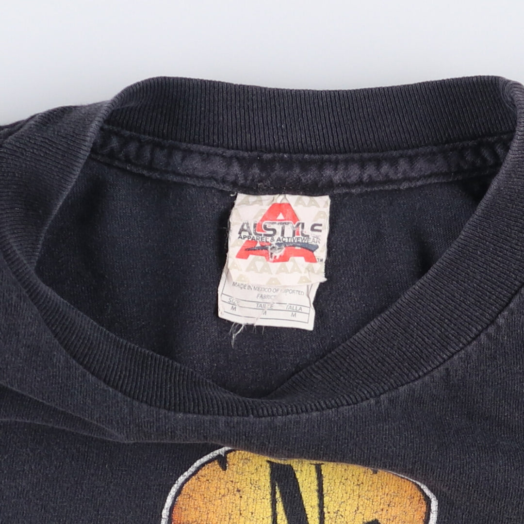 ALSTYLE GUNS N' ROSES Skull Pattern Band T-shirt, Men's M size cotton black type Vintage Second Hand