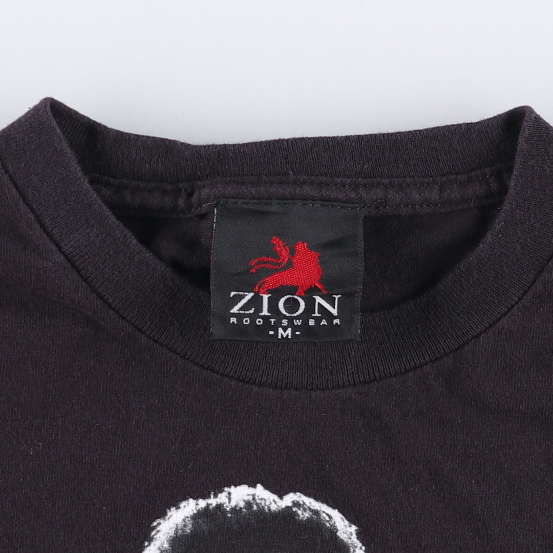 00's ZION JOHNNY CASH Johnny Cash Band T-shirt Band T Made in USA Men's M size cotton black type Vintage Second Hand