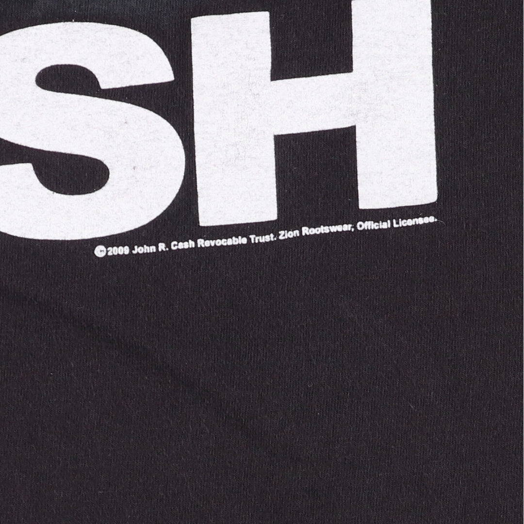 00's ZION JOHNNY CASH Johnny Cash Band T-shirt Band T Made in USA Men's M size cotton black type Vintage Second Hand
