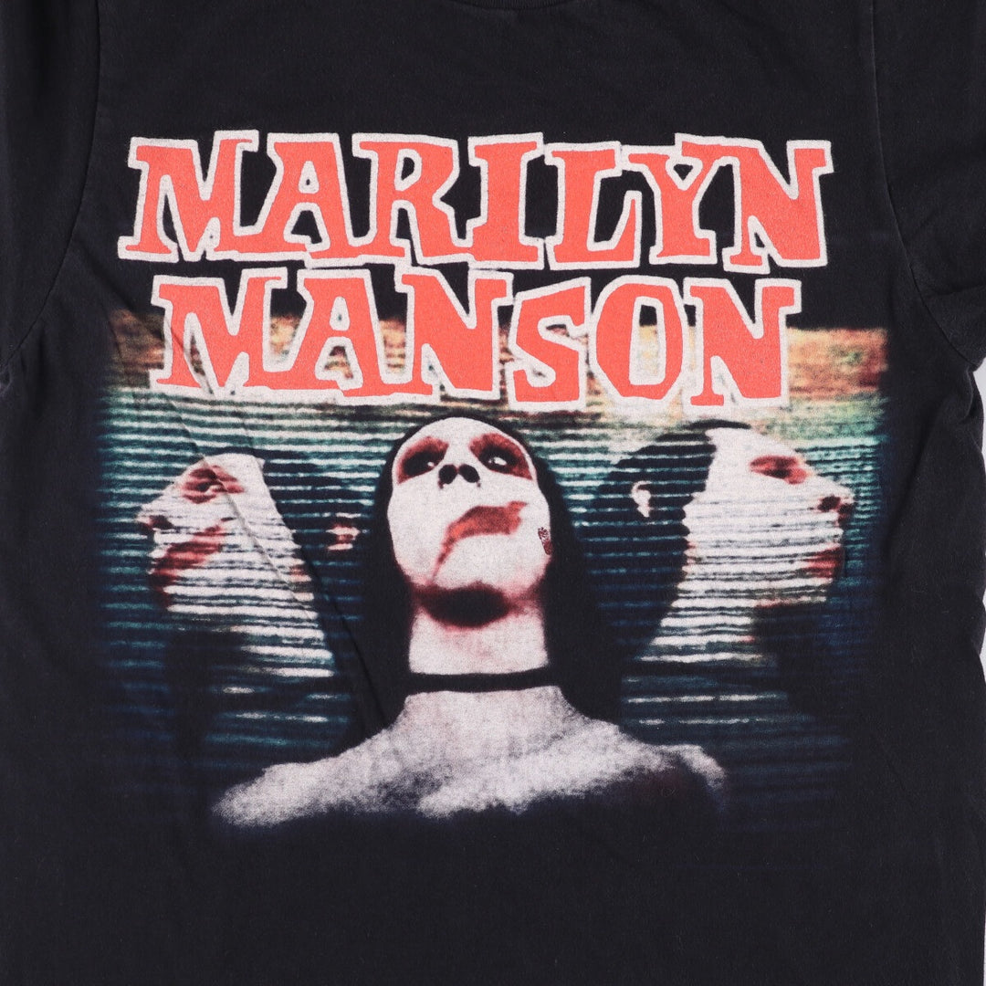 MARILYN MANSON Marilyn Manson Band T-shirt Band T Men's S size cotton black type Vintage Second Hand