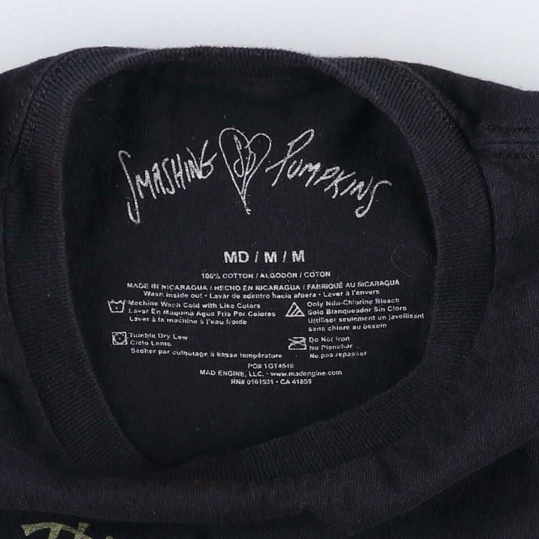 THE SMASHING PUMPKINS Smashing Pumpkins Band T-shirt Band T Men's M equivalent cotton black type Vintage Second Hand