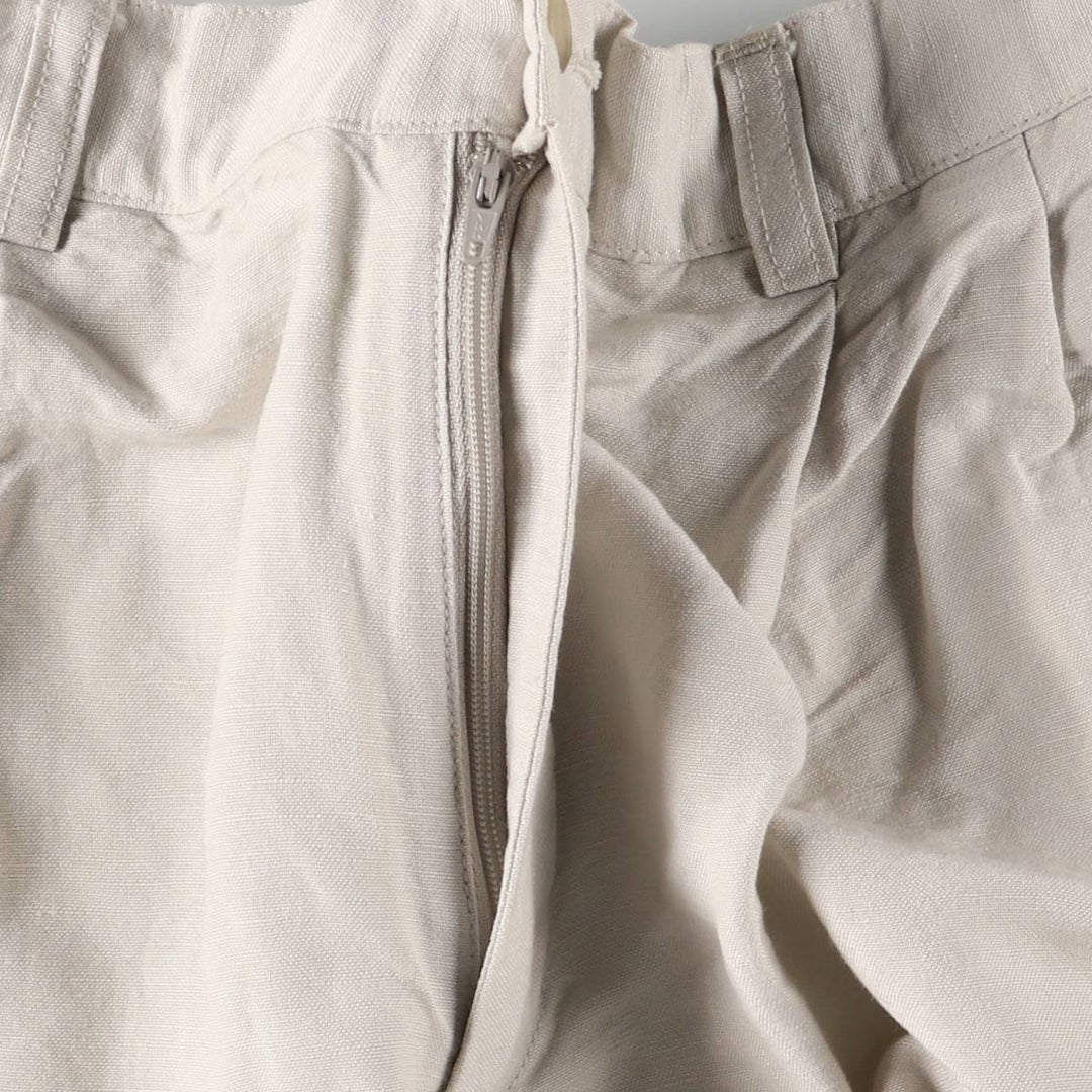 Perry Ellis PERRY ELLIS PORTFOLIO Two-pleat rayon x linen shorts, short pants for men, size W34 linen gray type Vintage Second Hand