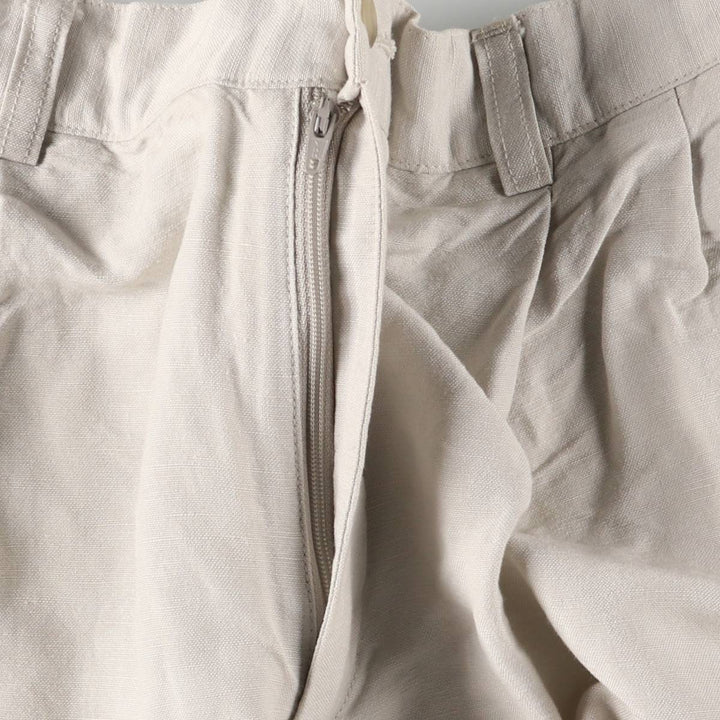 Perry Ellis PERRY ELLIS PORTFOLIO Two-pleat rayon x linen shorts, short pants for men, size W34 linen gray type Vintage Second Hand