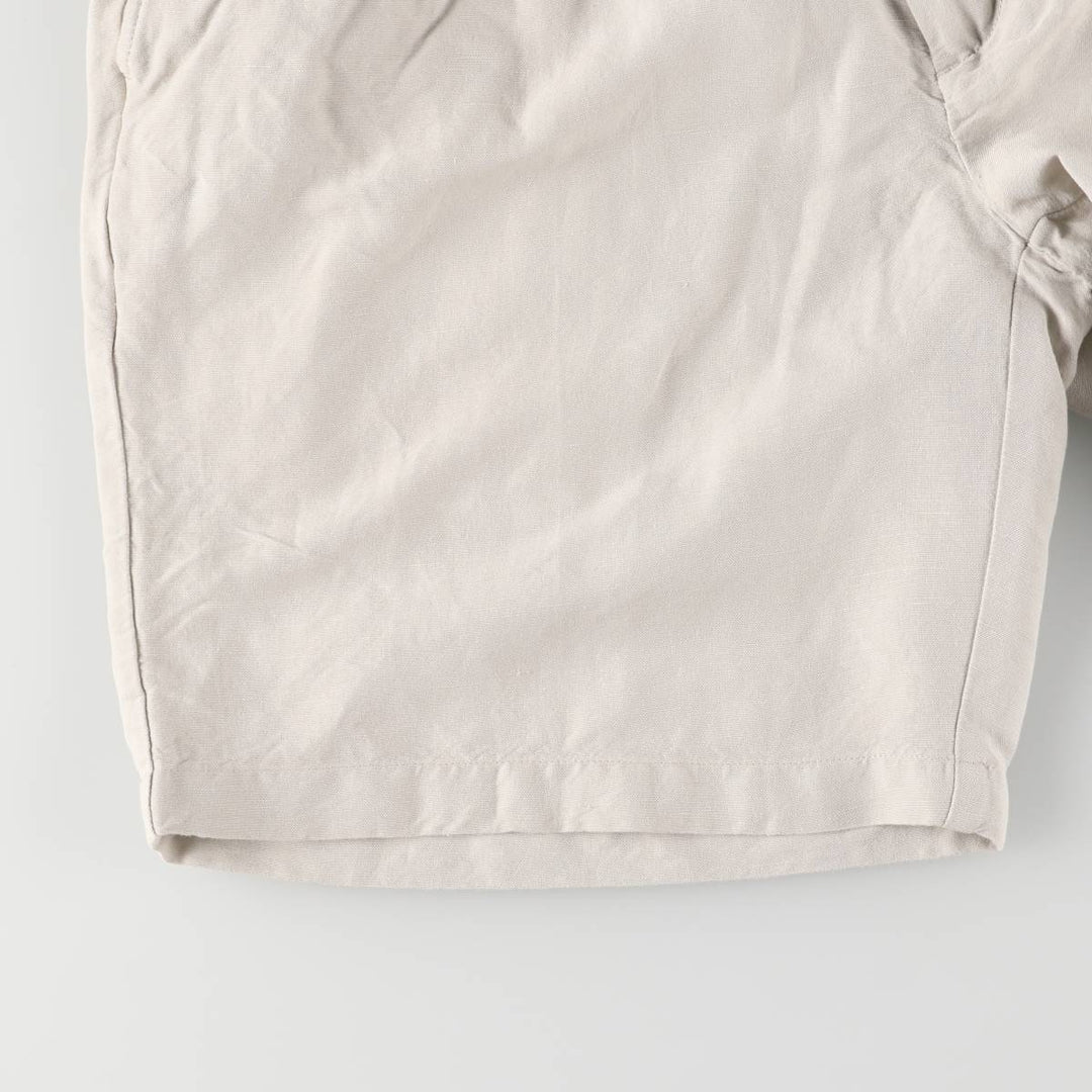 Perry Ellis PERRY ELLIS PORTFOLIO Two-pleat rayon x linen shorts, short pants for men, size W34 linen gray type Vintage Second Hand