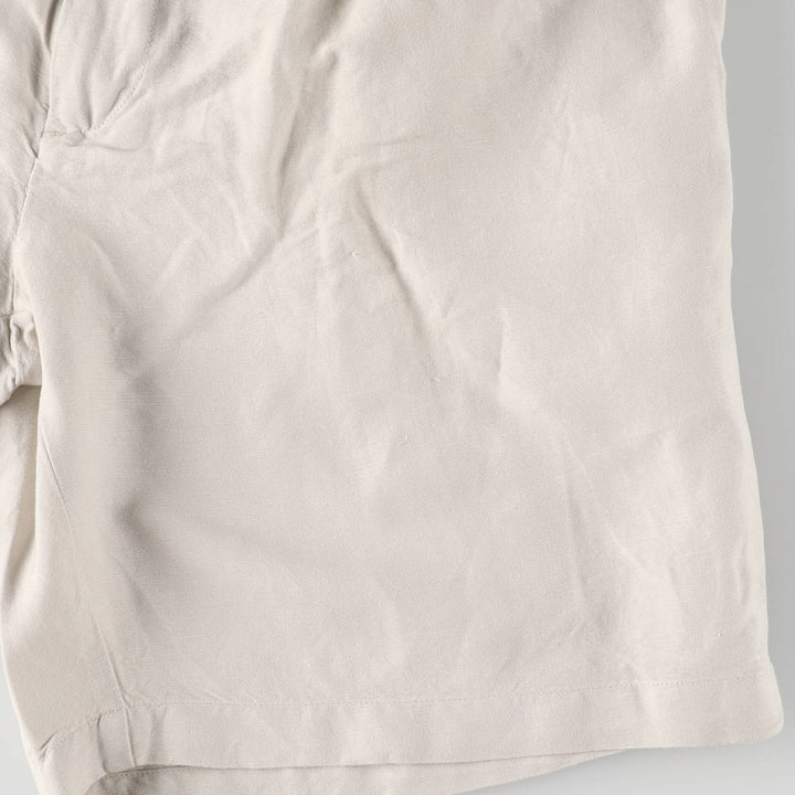 Perry Ellis PERRY ELLIS PORTFOLIO Two-pleat rayon x linen shorts, short pants for men, size W34 linen gray type Vintage Second Hand