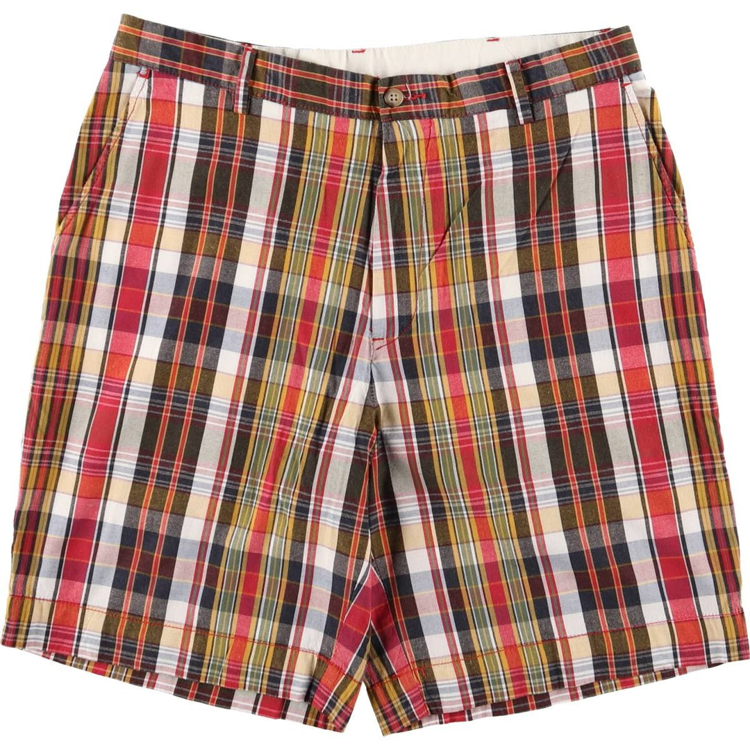 Ralph Lauren POLO by Ralph Lauren Check Pattern Cotton Shorts Short Pants Men's W35 cotton red type Vintage Second Hand